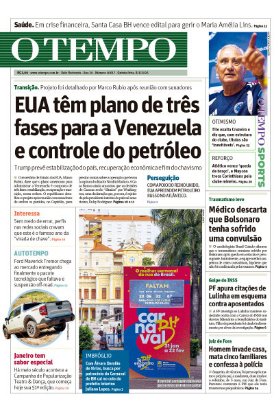 O TEMPO - Edição de 8 de Janeiro de 2026