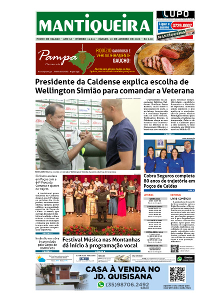 Mantiqueira - Edição de 10 de Janeiro de 2026