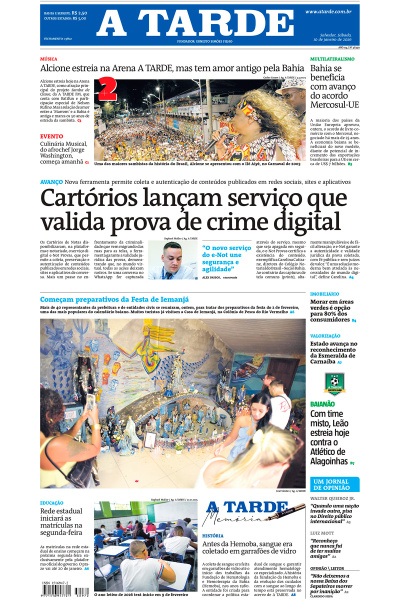 A TARDE - Edição de 10 de Janeiro de 2026