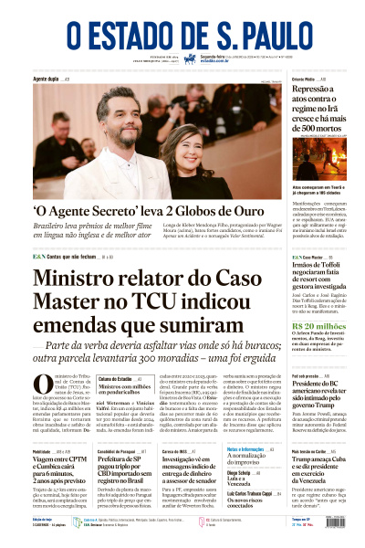 Estadão - Edição de 12 de Janeiro de 2026