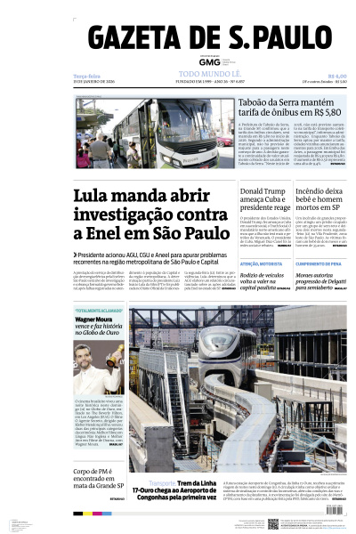 Gazeta de S. Paulo - Edição de 13 de Janeiro de 2026