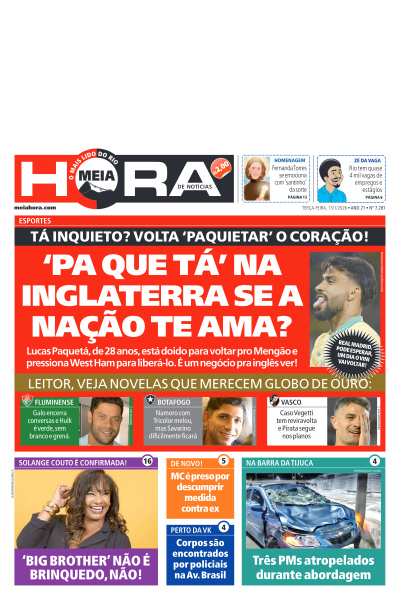 MEIA HORA - Edição de 13 de Janeiro de 2026