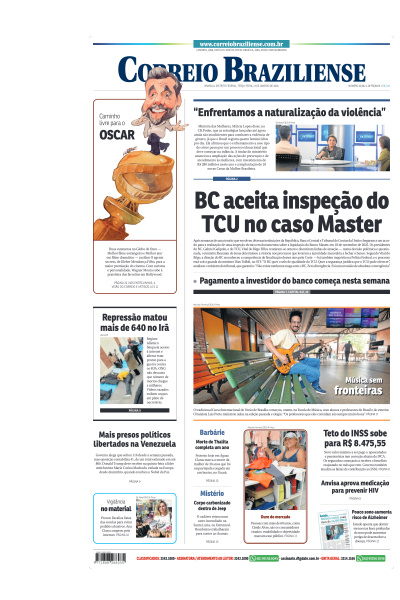 Correio Braziliense - Edição de 13 de Janeiro de 2026