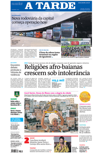 A TARDE - Edição de 20 de Janeiro de 2026