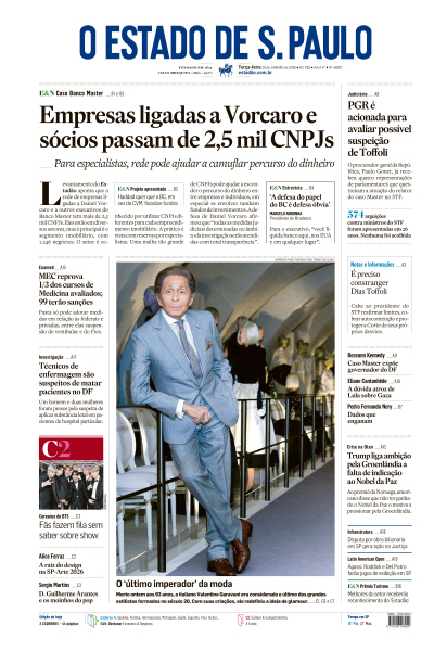 Estadão - Edição de 20 de Janeiro de 2026