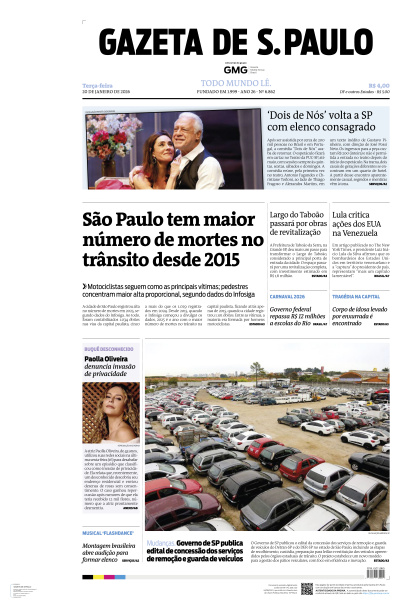 Gazeta de S. Paulo - Edição de 20 de Janeiro de 2026