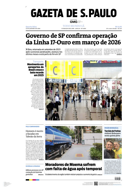 Gazeta de S. Paulo - Edição de 21 de Janeiro de 2026
