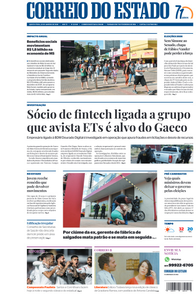 Correio do Estado - Edição de 22 de Janeiro de 2026