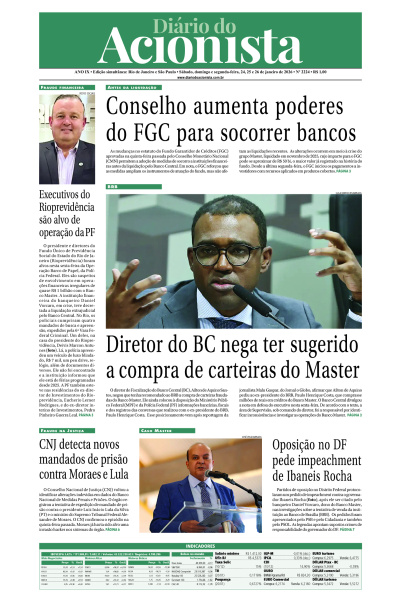Diário do Acionista - 24 a 26 de janeiro de 2026