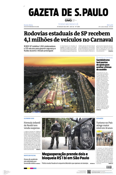 Gazeta de S. Paulo - Edição de 13 de Fevereiro de 2026