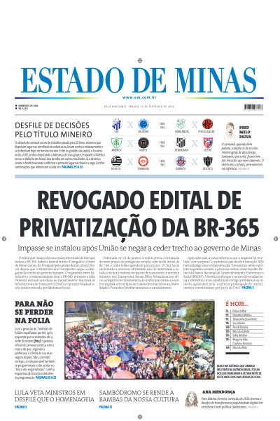 Estado de Minas - Edição de 14 de Fevereiro de 2026