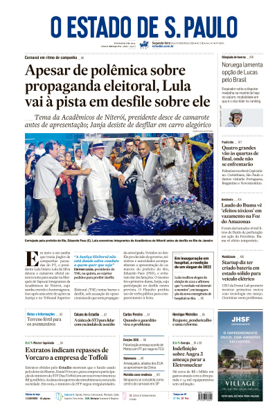 Estadão - Edição de 16 de Fevereiro de 2026