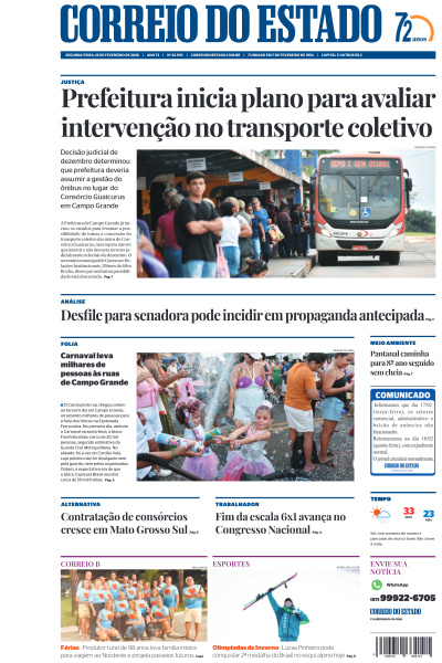 Correio do Estado - Edição de 16 de Fevereiro de 2026