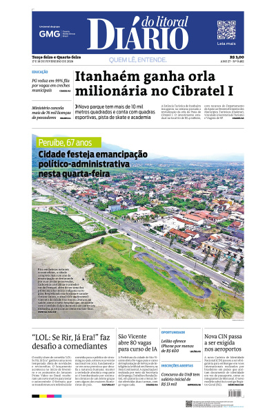 Diário do Litoral – Edição de 17 e 18 de fevereiro de 2026