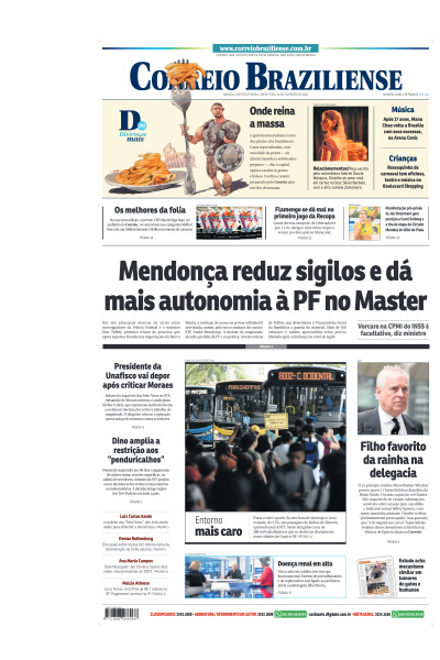 Correio Braziliense - Edição de 20 de Fevereiro de 2026