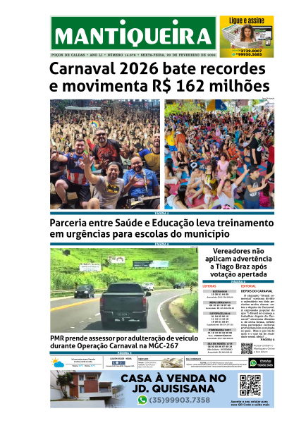 Mantiqueira - Edição de 20 de Fevereiro de 2026