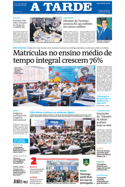 A TARDE - Edição de 27 de Fevereiro de 2026