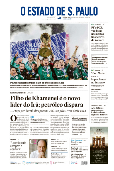 Estadão - Edição de 09 de Março de 2026