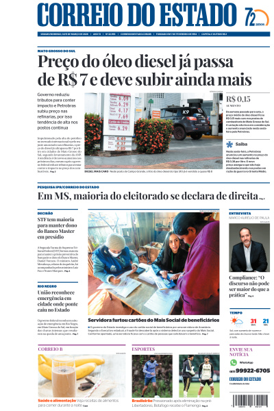 Correio do Estado - Edição de 14 de Março de 2026