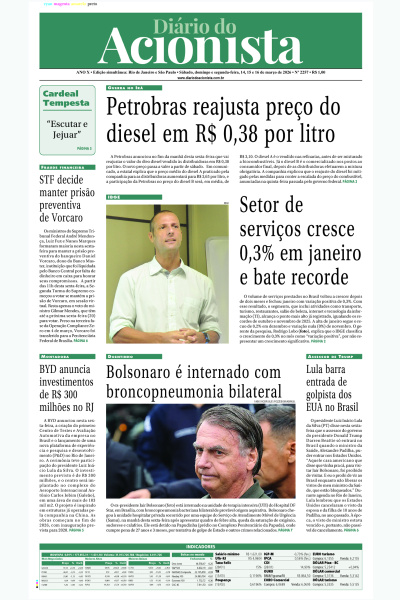 Diário do Acionista - 14 a 16 de março de 2026