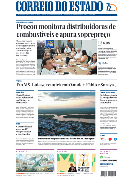 Correio do Estado - Edição de 20 de Março de 2026