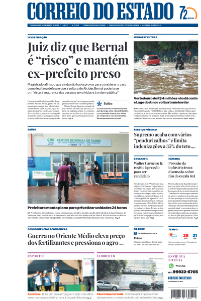 Correio do Estado - Edição de 26 de Março de 2026
