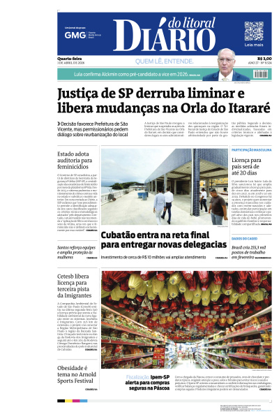 Diário do Litoral - Edição de 01 de Abril de 2026