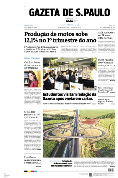 Gazeta de S. Paulo - Edição de 10 de Abril de 2026