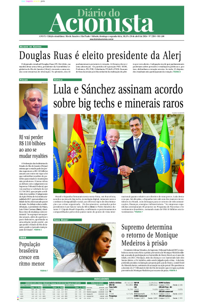 Diário do Acionista - 18 a 20 de abril de 2026