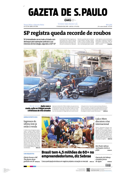 Gazeta de S. Paulo - Edição de 22 de Abril de 2026