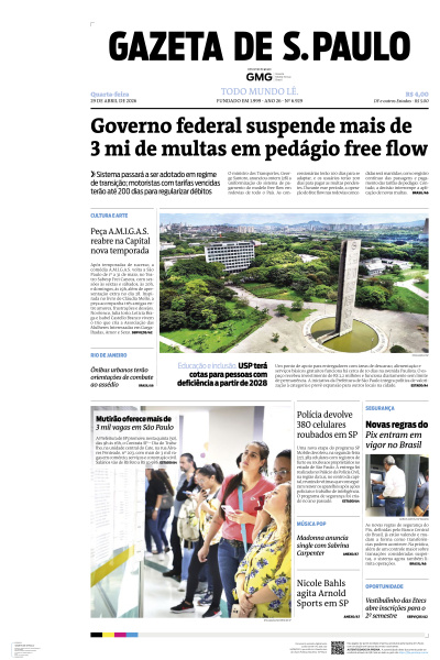Gazeta de S. Paulo - Edição de 29 de Abril de 2026