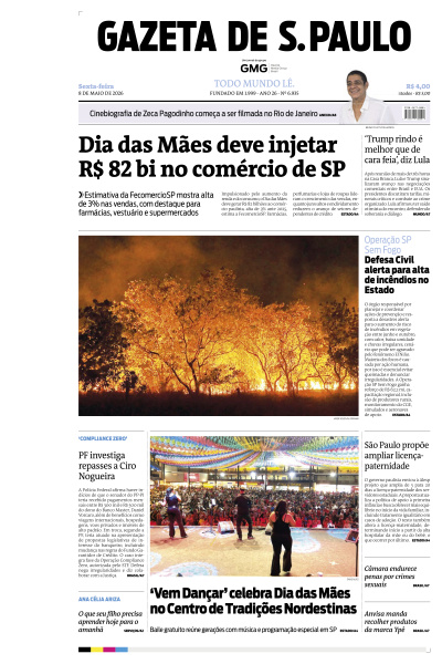 Gazeta de S. Paulo - Edição de 08 de Maio de 2026