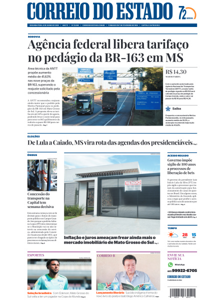 Correio do Estado - Edição de 08 de Junho de 2026