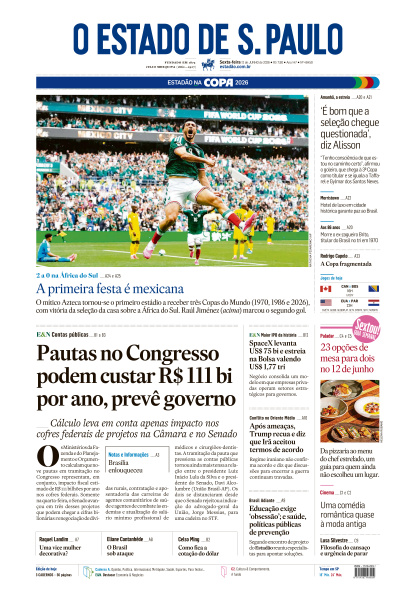 Estadão - Edição de 12 de Junho de 2026