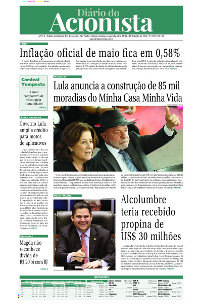 Diário do Acionista - 13 a 15 de junho de 2026