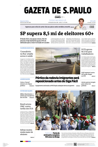 Gazeta de S. Paulo - Edição de 29 de Julho de 2026