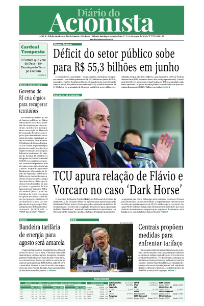 Diário do Acionista - 01 a 03 de agosto de 2026