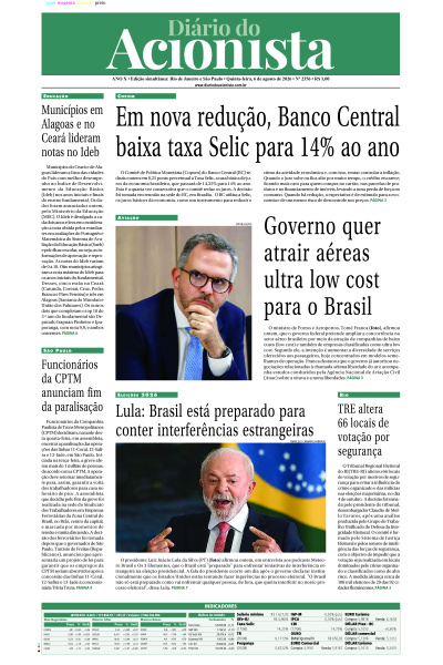 Diário do Acionista - 06 de agosto de 2026
