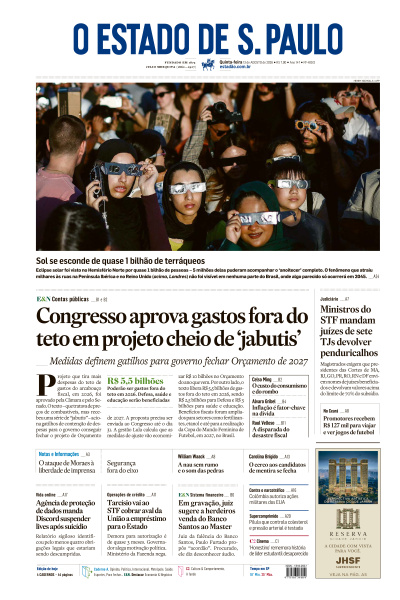 Estadão - Edição de 13 de Agosto de 2026