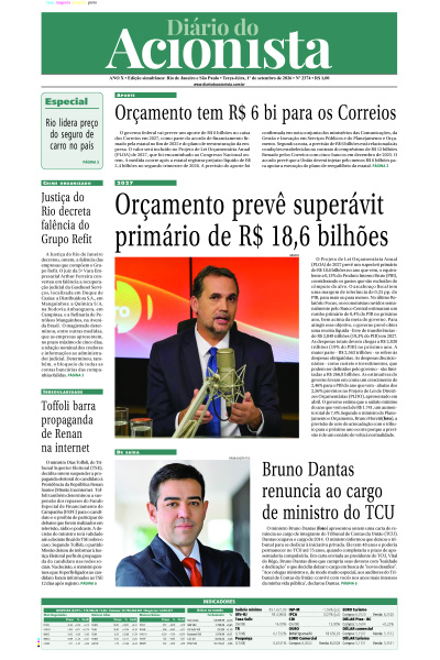Diário do Acionista - 01 de setembro de 2026