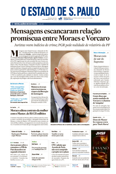 Estadão - Edição de 02 de Setembro de 2026