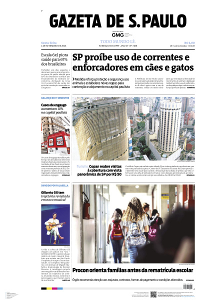 Gazeta de S. Paulo - Edição de 04 de Setembro de 2026