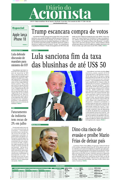 Diário do Acionista - 11 de setembro de 2026