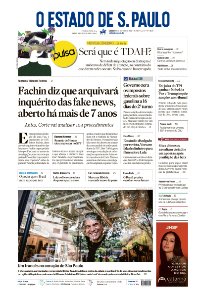 Estadão - Edição de 10 de Outubro de 2026